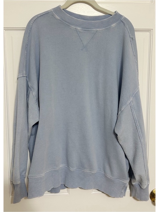 aerie Tops - aerie Light Blue Oversized Crewneck Sweatshirt